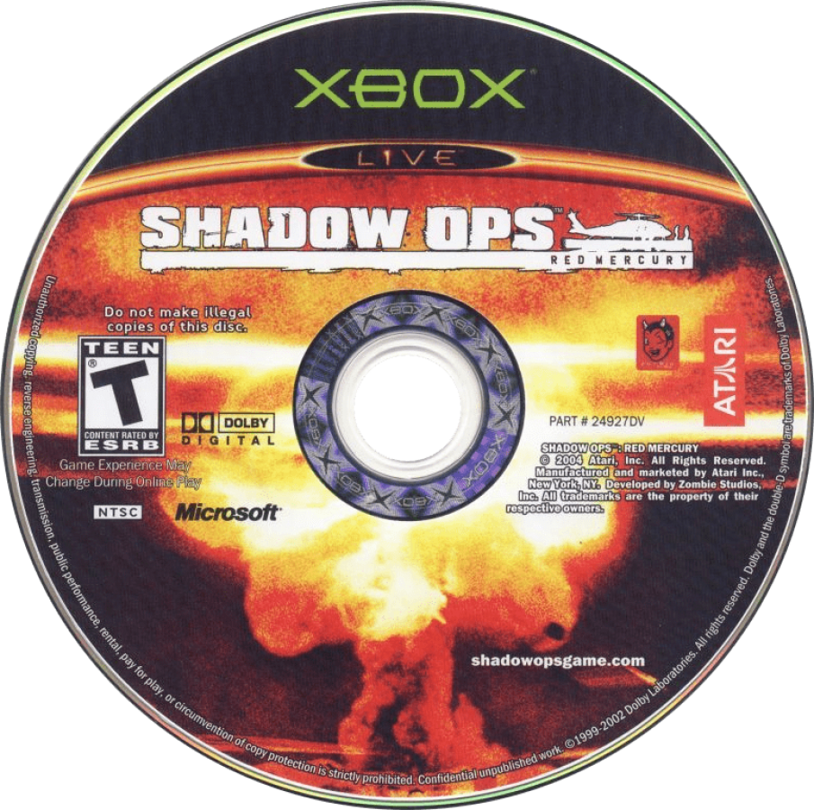 Shadow Ops: Red Mercury retro Xbox video game Shadow Ops Red Mercury military first person shooter tactical combat modern warfare mission based FPS console title Xbox release disc