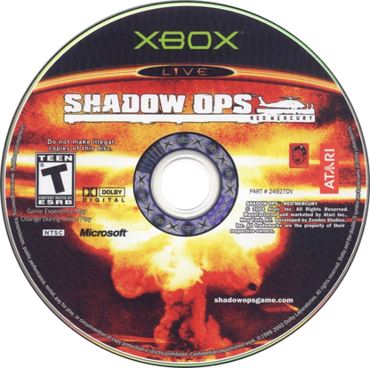 Shadow Ops: Red Mercury retro Xbox video game Shadow Ops Red Mercury military first person shooter tactical combat modern warfare mission based FPS console title Xbox release disc