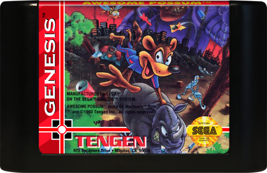 Awesome Possum... Kicks Dr. Machino's Butt cartridge for Sega Genesis (GEN) video game