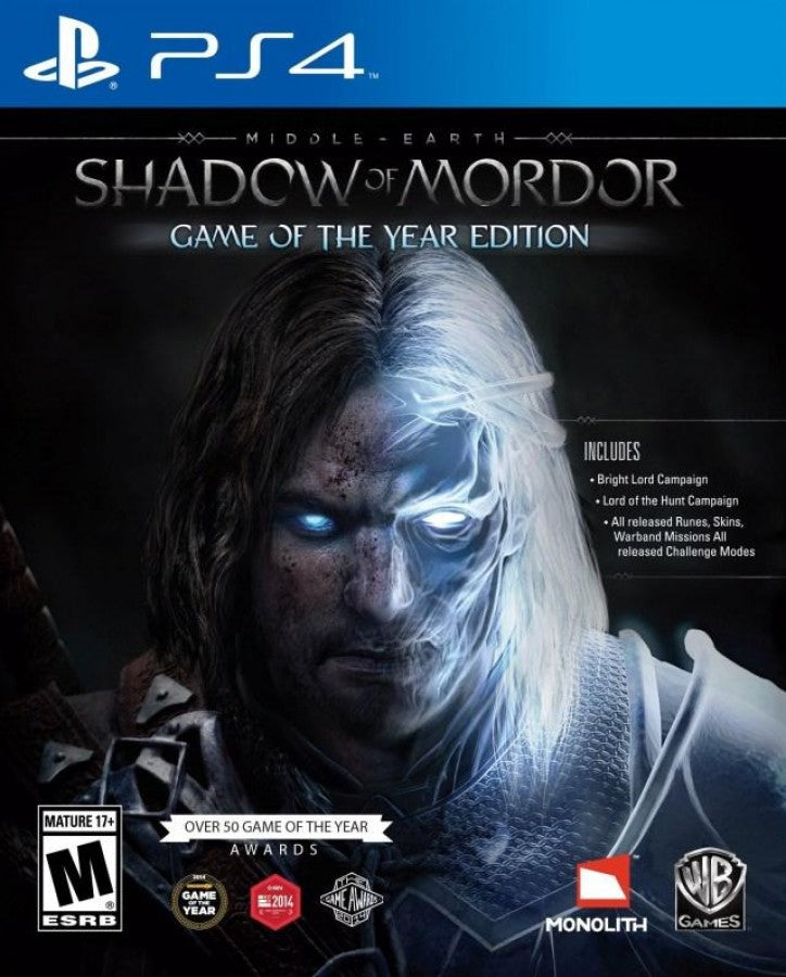 Middle Earth: Shadow of Mordor [Game of the Year] cover art for PlayStation 4 (PS4) video game