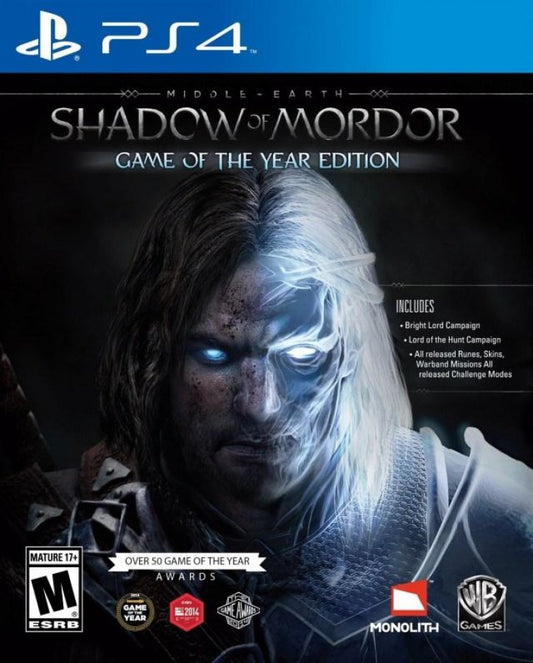Middle Earth: Shadow of Mordor [Game of the Year] cover art for PlayStation 4 (PS4) video game