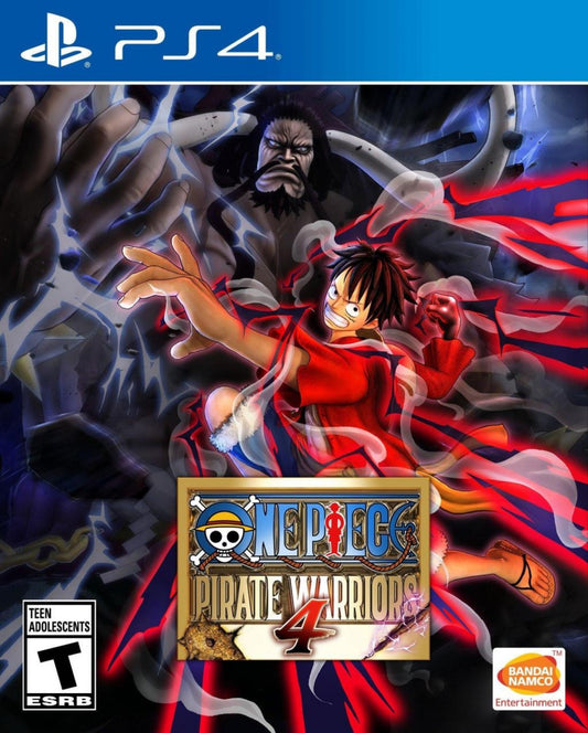 One Piece: Pirate Warriors 4 – PlayStation 4 (PS4) video game cover art, anime musou action with Straw Hat pirate crew