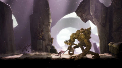 GRIME Definitive Edition Nintendo Switch inspired design featuring dark surreal action adventure aesthetic organic metamorphic world exploration challenging parry based combat grotesque cosmic environments metroidvania progression and atmospheric body horror gameplay presentation gameplay 