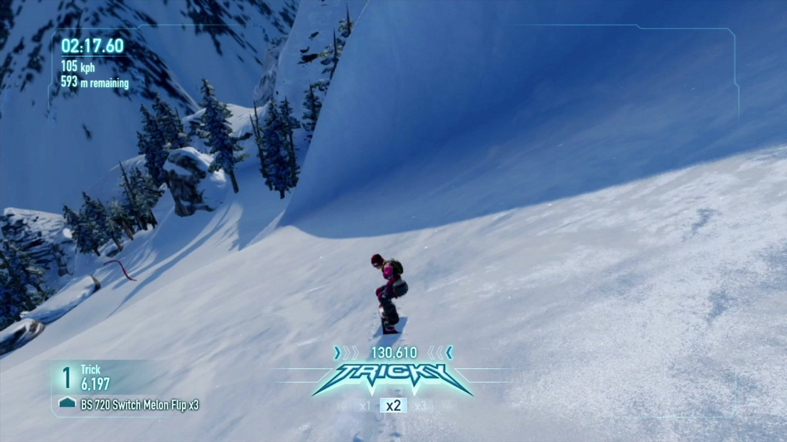 SSX gameplay for Xbox 360 (X360) extreme snowboarding sports video game