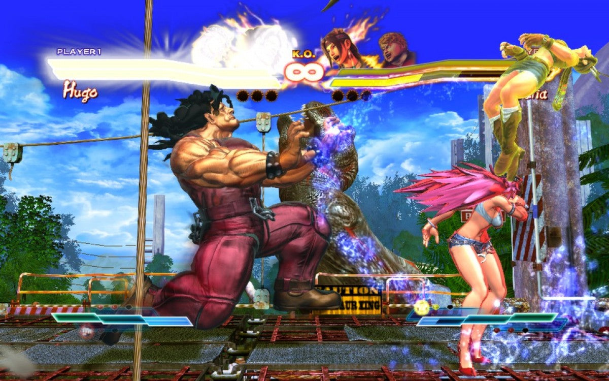 Street Fighter X Tekken for Xbox 360 fighting video game featuring tag team battles, iconic characters from both franchises, combo based combat mechanics, and competitive multiplayer gameplay experience gameplay