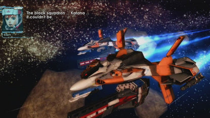 Project Sylpheed Xbox 360 space shooter action game aerial combat space combat simulation sci fi story campaign Square Enix Game Arts futuristic spacecraft dogfights mission based gameplay Xbox 360 software video game title gameplay