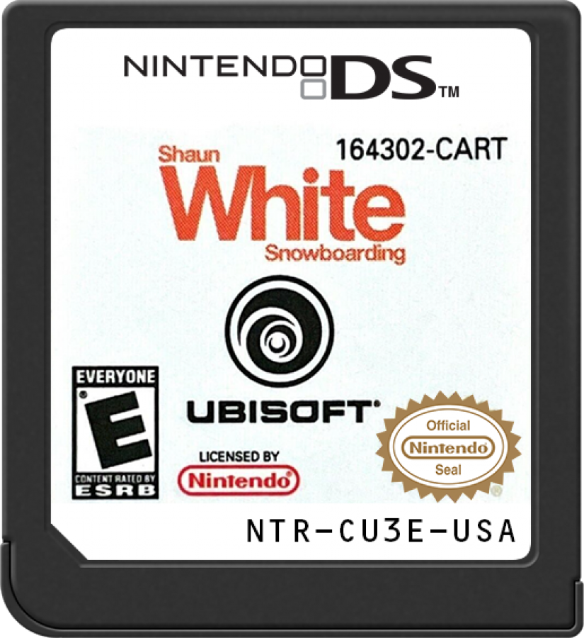 Shaun White Snowboarding Nintendo DS DS snowboarding sports video game featuring Shaun White extreme snowboarding downhill racing tricks jumps rails freestyle challenges mountain courses and classic Nintendo DS DS gameplay collectible retro gaming appeal game cartridge