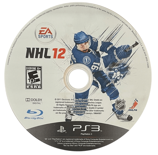 NHL 12 disc for PlayStation 3 (PS3) video game