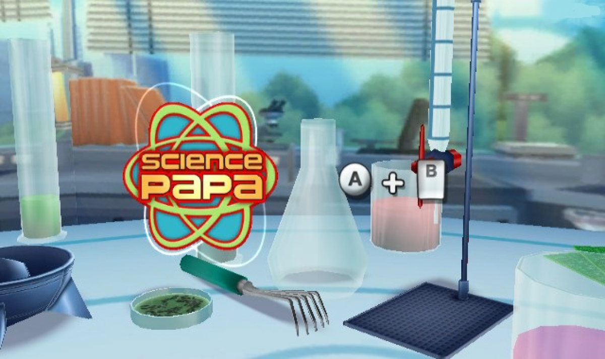 Science Papa – Nintendo Wii (Wii) science-themed puzzle simulation video game title screen