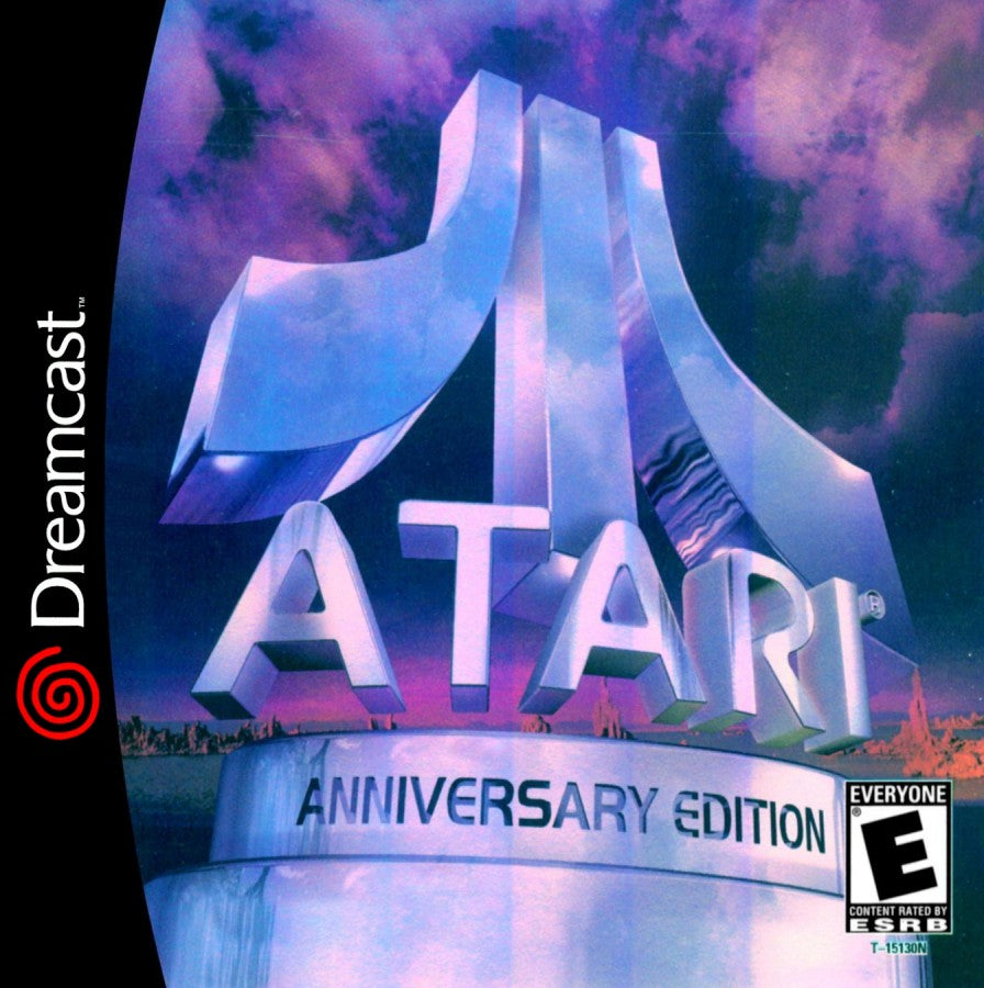 Retro Atari Anniversary Edition Dreamcast inspired design featuring classic arcade gaming collection aesthetic vintage Sega Dreamcast retro Atari titles old school pixel gameplay nostalgic gaming history celebration iconic arcade presentation cover art 