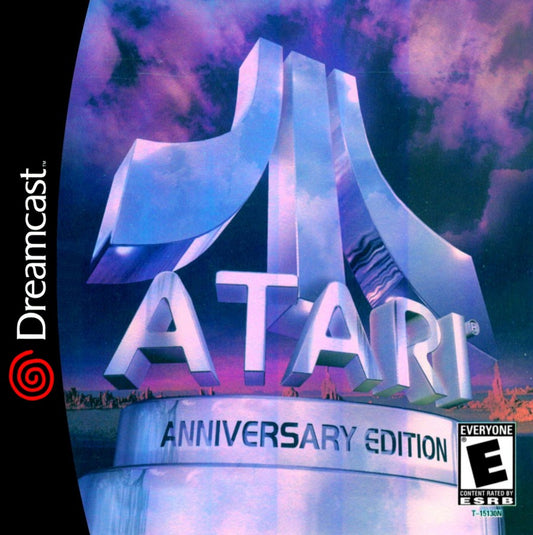 Retro Atari Anniversary Edition Dreamcast inspired design featuring classic arcade gaming collection aesthetic vintage Sega Dreamcast retro Atari titles old school pixel gameplay nostalgic gaming history celebration iconic arcade presentation cover art 
