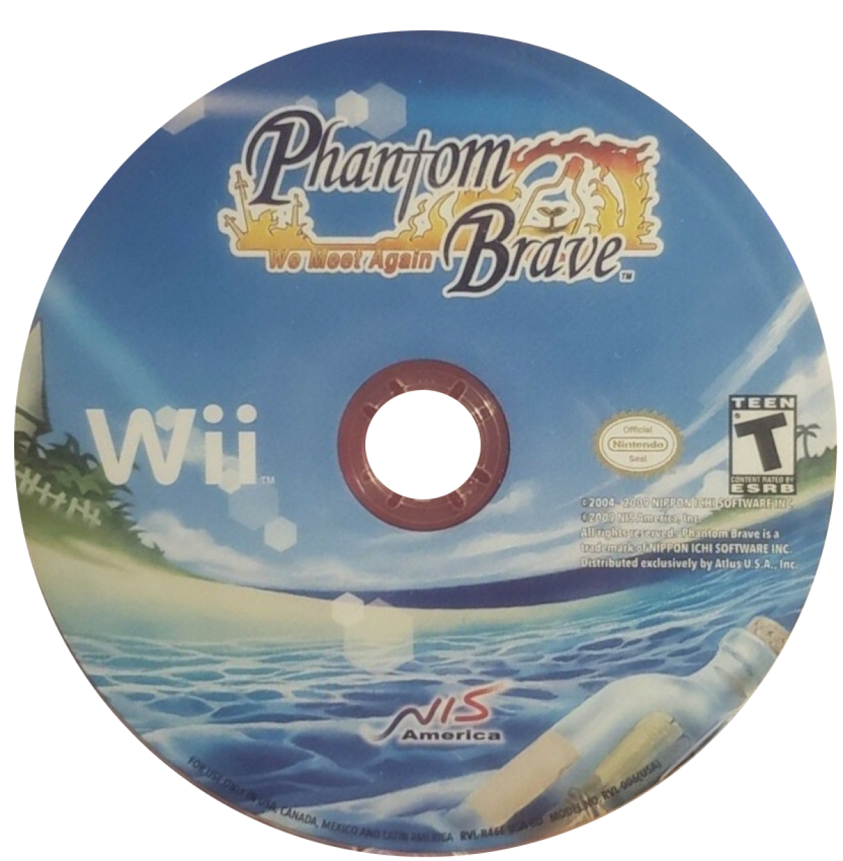 Phantom Brave: We Meet Again disc cover art for Nintendo Wii (Wi) role-playing video game.  