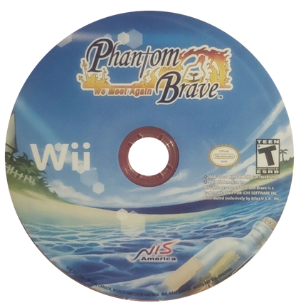 Phantom Brave: We Meet Again disc cover art for Nintendo Wii (Wi) role-playing video game.  