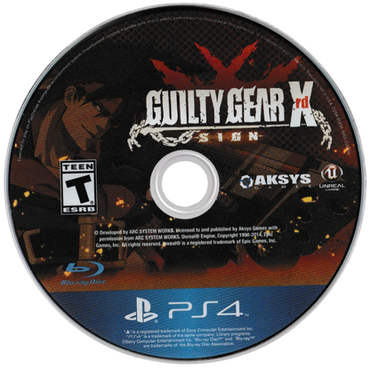 Guilty Gear Xrd: Sign – PlayStation 4 (PS4) video game disc, anime-style 2D fighting game