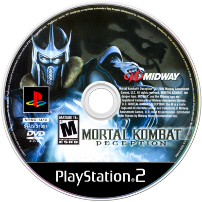 Mortal Kombat Deception Premium Pack PlayStation 2 (PS2) fighting video game disc