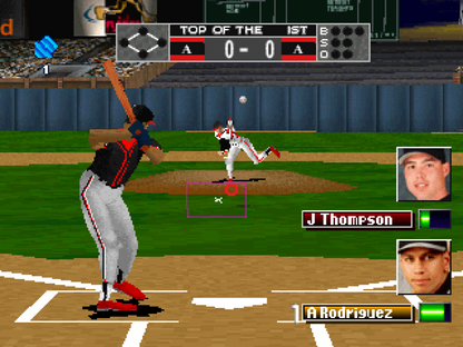 MLBPA: Bottom of the 9th '99 gameplay for PlayStation 1 (PS1) retro baseball video game