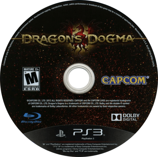 Dragon's Dogma disc art for PlayStation 3 (PS3) video game