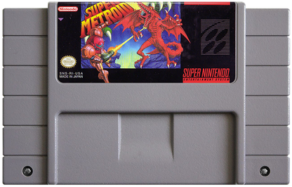 Super Metroid cartridge for Super Nintendo Entertainment System (SNES) retro video game