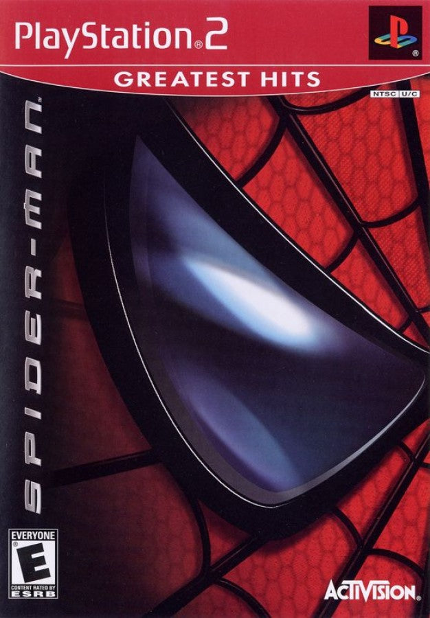 Spider-Man [Greatest Hits] – PlayStation 2 (PS2) video game cover image, action-adventure superhero game.