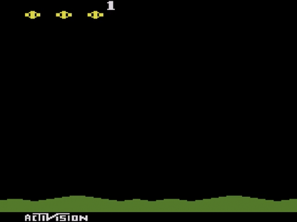 Laser Blast Atari 2600 inspired design featuring classic arcade space shooter aesthetic futuristic alien assault gameplay minimalist pixel graphics fast paced score chasing action vintage home console gaming nostalgia retro Atari presentation gameplay 