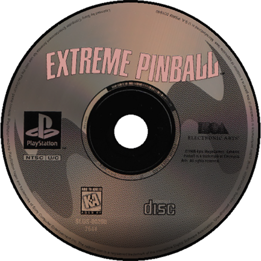 Extreme Pinball [Long Box] for PlayStation 1 (PS1) at Gamers INC, featuring the fast-paced arcade action of four distinct, themed tables—Rock Fantasy, Medieval Knights, Urban Chaos, and Monkey Mayhem—all contained in the rare, collectible early-release "Long Box" packaging; experience high-energy bumpers, secret ramps, and multi-ball madness in a classic title that brought authentic, 32-bit pinball physics and diverse playstyles to the early PlayStation era disc