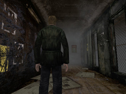 Silent Hill 2 Greatest Hits PS2 Sony PlayStation 2 survival horror game psychological horror exploration foggy town atmosphere disturbing story driven narrative puzzle solving combat Konami iconic horror classic retro gaming PlayStation 2 software video game title gameplay