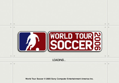 World Tour Soccer 2006 – PlayStation 2 (PS2) video game title screen, soccer simulation.