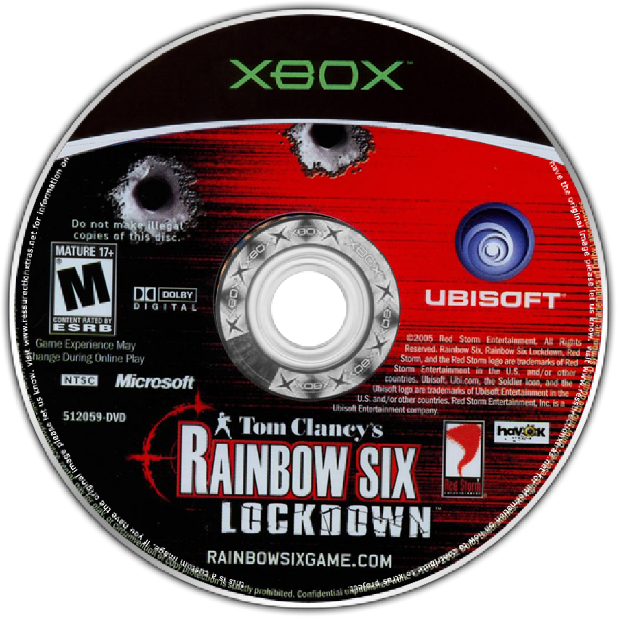 Tom Clancy's Rainbow Six: Lockdown disc for Xbox (XBOX) video game