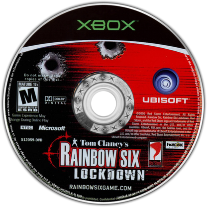 Tom Clancy's Rainbow Six: Lockdown disc for Xbox (XBOX) video game