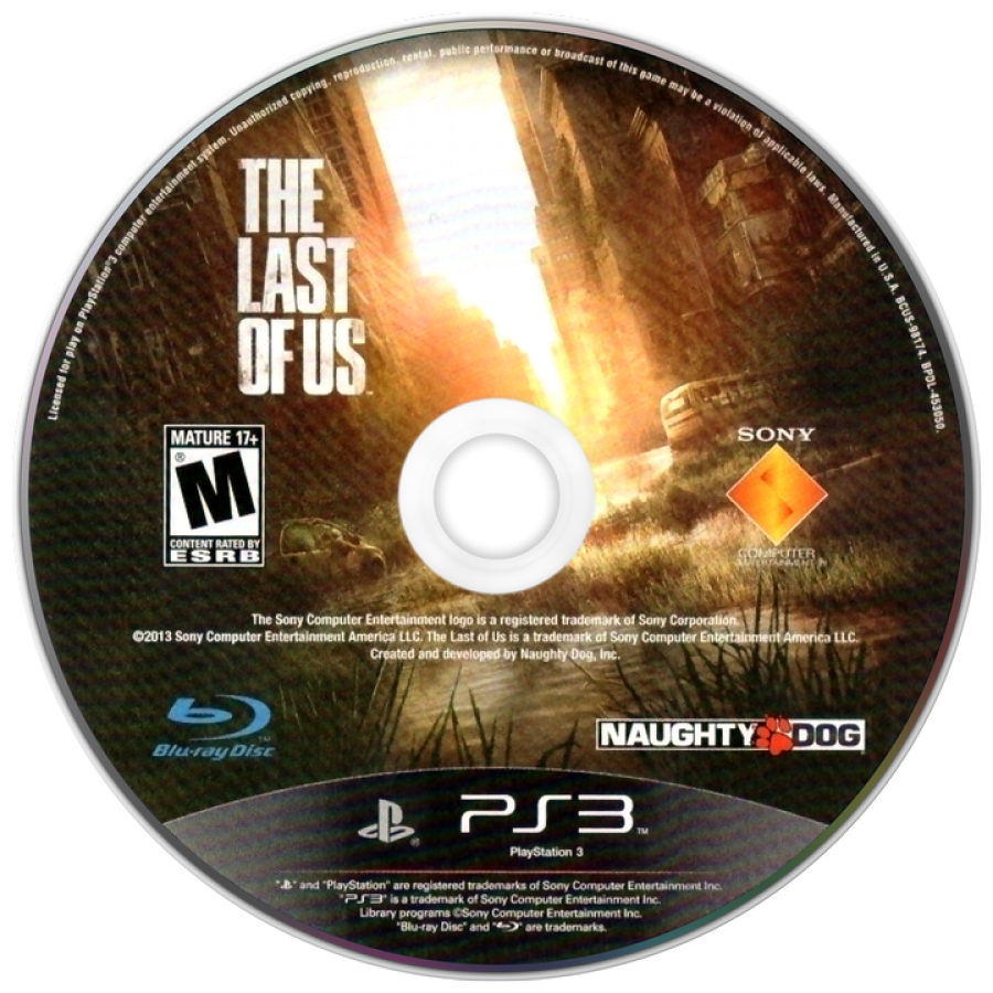 The Last of Us disc art for PlayStation 3 (PS3) video game
