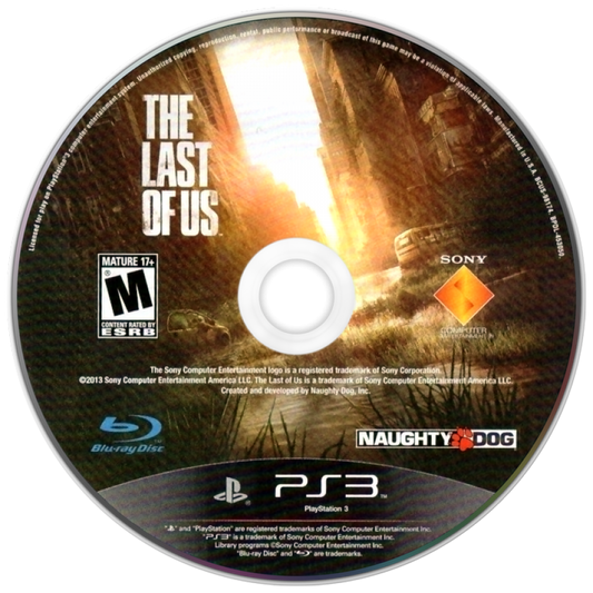 The Last of Us disc art for PlayStation 3 (PS3) video game