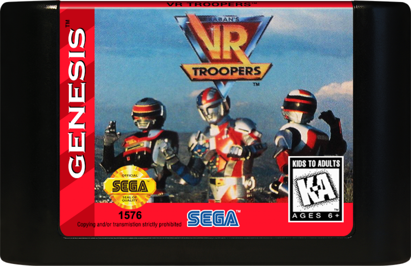 VR Troopers cartridge for Sega Genesis (GEN) video game