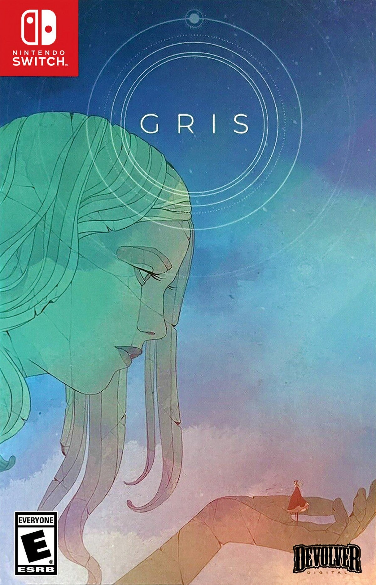 Gris Nintendo Switch game featuring artistic platforming adventure with emotional storytelling and watercolor visuals front sleeve cover