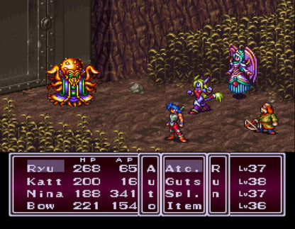 Breath of Fire II cartridge for the Game Boy Advance featuring classic turn based RPG gameplay with character fusion mechanics party based combat and a story driven fantasy adventure with enhanced translation and content gameplay