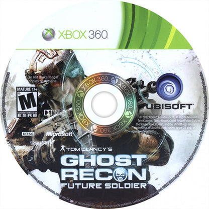 Tom Clancys Ghost Recon Future Soldier retro Xbox 360 video game featuring tactical military shooter gameplay, squad based combat, stealth action missions and classic Xbox 360 entertainment - disc