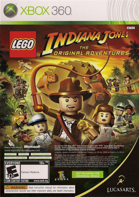 Kung Fu Panda and LEGO Indiana Jones The Original Adventures Combo Pack game for the Xbox 360 featuring two family friendly titles with action adventure gameplay including LEGO style puzzle platforming as Indiana Jones and martial arts combat as Po with cooperative play and story driven levels across both games front cover
