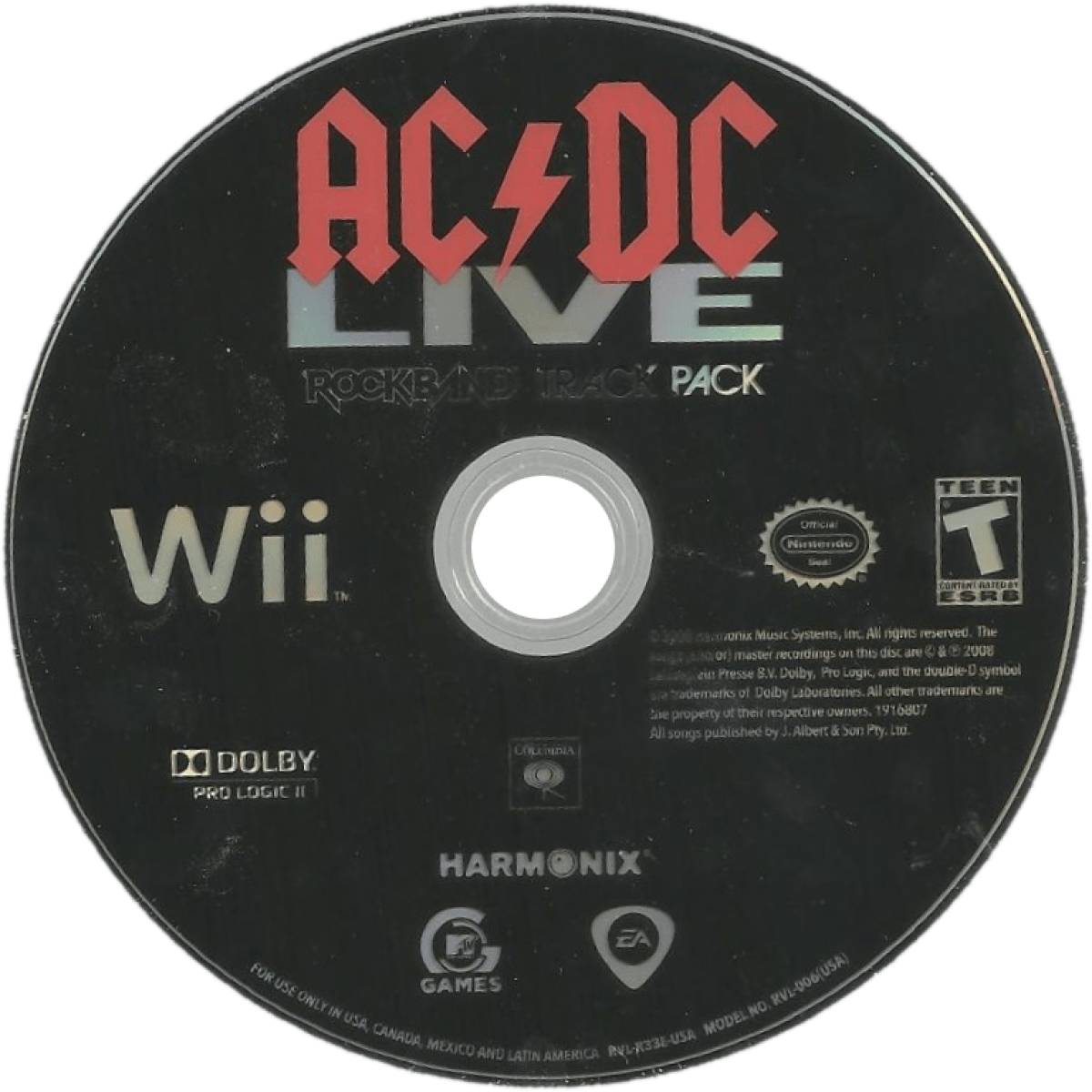 ACDC Live Rock Band Track Pack Nintendo Wii Wii for retro video game enthusiasts featuring rhythm music gameplay classic rock performance tracks band simulation mechanics instrument based input modes energetic concert style presentation and collectible gaming appeal disc