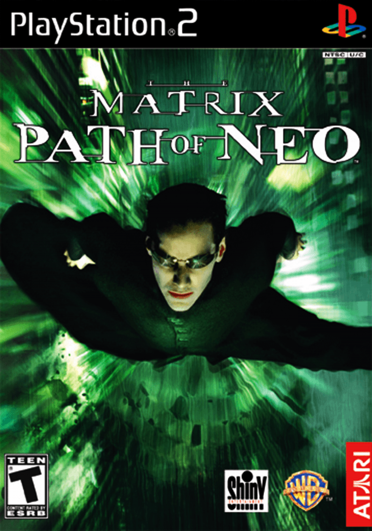 The Matrix Path of Neo PlayStation 2 PS2 for retro video game enthusiasts featuring action adventure gameplay martial arts combat bullet time mechanics cinematic movie inspired missions third person action sci fi storytelling and collectible gaming appeal cover art