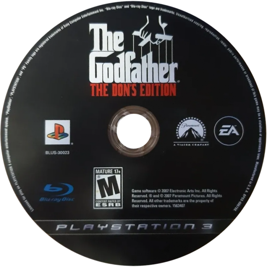 The Godfather [Don's Edition] disc art for PlayStation 3 (PS3) video game