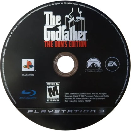 The Godfather [Don's Edition] disc art for PlayStation 3 (PS3) video game