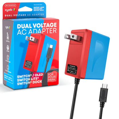 XYAB red and blue Nintendo Switch charger adapter replacement power supply