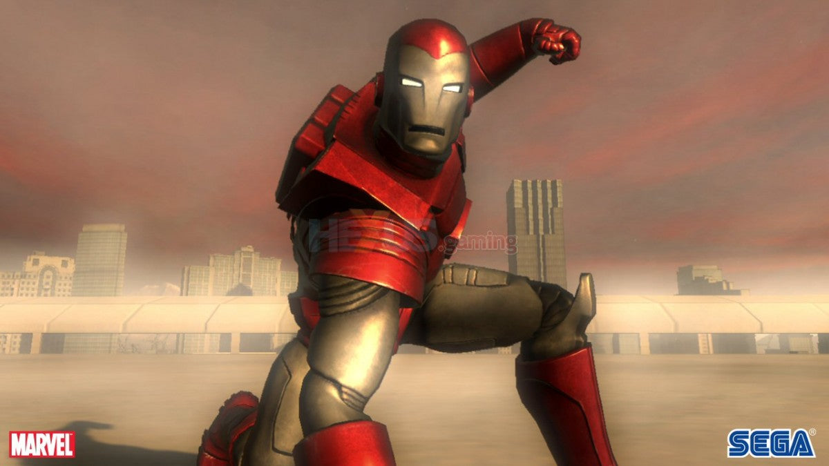 Iron Man PS2 Sony PlayStation 2 action game superhero Marvel Iron Man armored suit combat flight and ground missions third person shooter jet repulsor blasts Tony Stark storyline movie tie in gameplay retro gaming PlayStation 2 software video game title gameplay