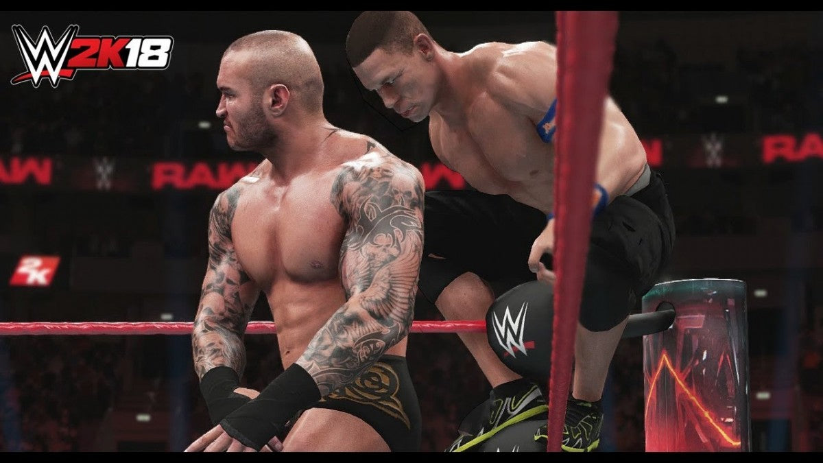 WWE 2K18 PS4 inspired design featuring modern pro wrestling simulation aesthetic realistic ring action superstar entrances championship matches sports entertainment spectacle roster showcase dynamic WWE gameplay presentation gameplay