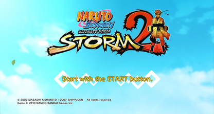 Naruto Shippuden: Ultimate Ninja Storm 2 title screen for PlayStation 3 (PS3) video game