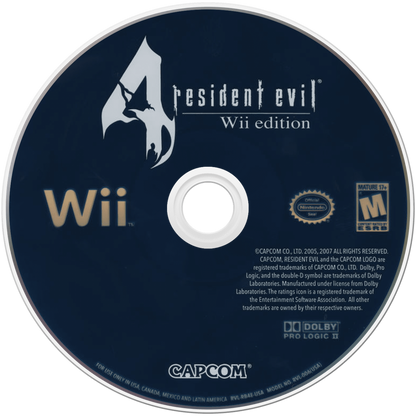 Resident Evil 4 Nintendo Wii for retro video game enthusiasts featuring survival horror gameplay over the shoulder action intense combat terrifying enemies immersive storyline motion controls resource management and collectible gaming appeal disc  