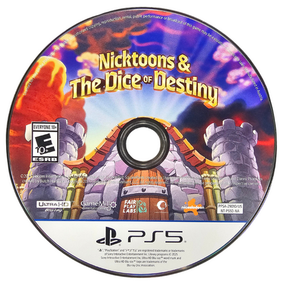 Nicktoons & The Dice of Destiny PlayStation 5 PS5 for action role playing video game fans featuring Nickelodeon characters fantasy adventures dungeon exploration cooperative gameplay colorful environments magical abilities enemy battles boss fights character customization and fun family friendly action collectible gaming appeal game disc