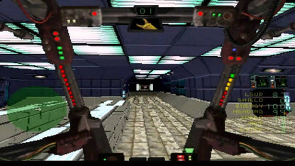 Ghen War Sega Saturn first person mech shooter sci fi combat giant robot warfare futuristic military missions cockpit gameplay arcade style action Sega Saturn exclusive retro gaming software video game title gameplay