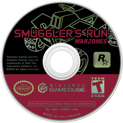 Smuggler's Run: Warzones disc for Nintendo GameCube (GC) off-road racing action video game