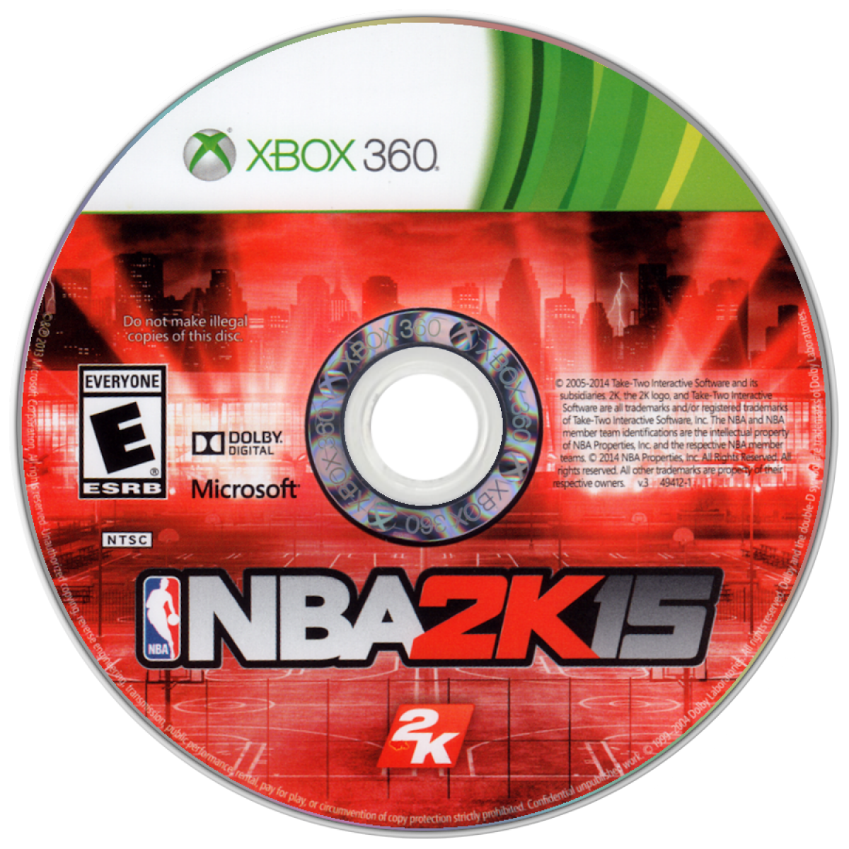 NBA 2K15 Xbox 360 basketball simulation video game with Kevin Durant cover athlete MyCAREER story mode, MyTEAM card collecting, The Park online streetball, authentic teams players, 2K Sports disc art