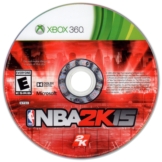 NBA 2K15 Xbox 360 basketball simulation video game with Kevin Durant cover athlete MyCAREER story mode, MyTEAM card collecting, The Park online streetball, authentic teams players, 2K Sports disc art